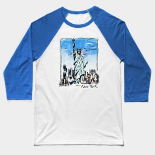 NEW YORK Manhattan The Bronx Brooklyn Queens Staten Island - Pop Art Baseball T-Shirt